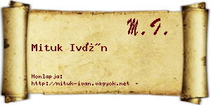Mituk Iván névjegykártya